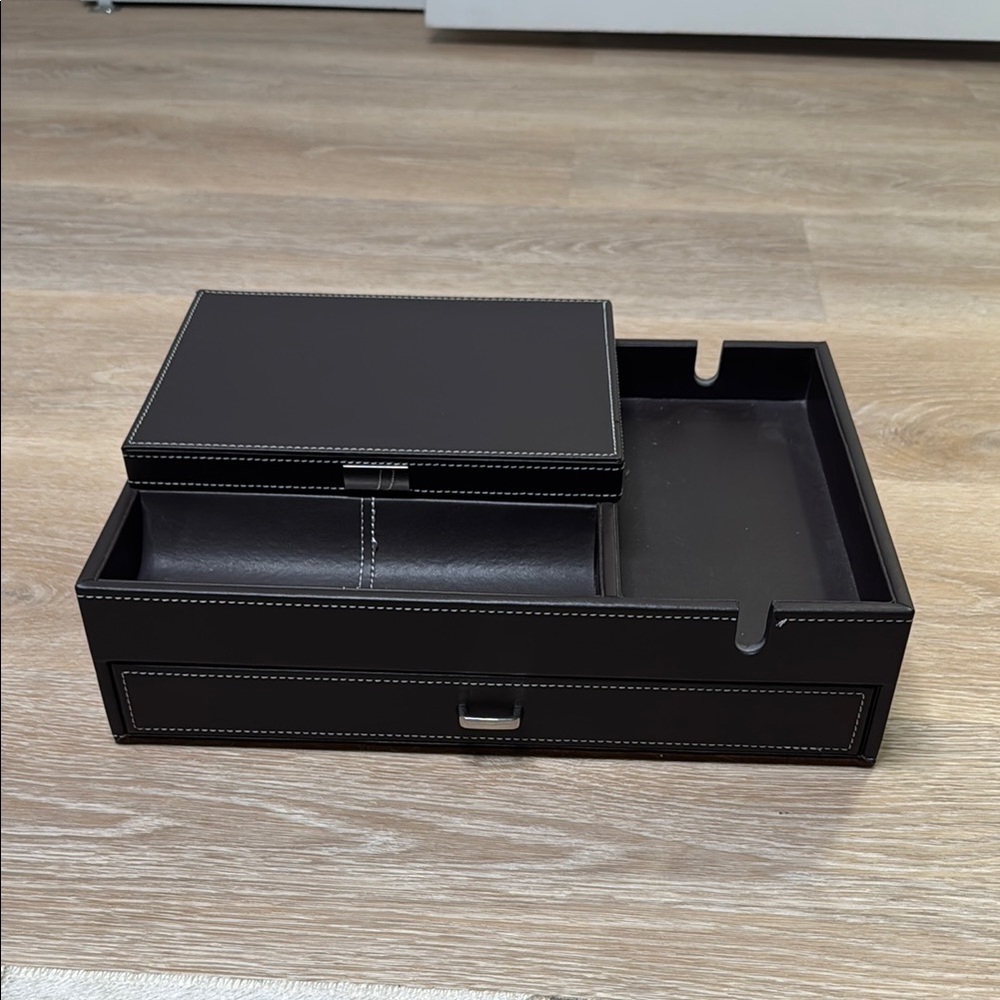 Brown Leather Men's Organizer Box